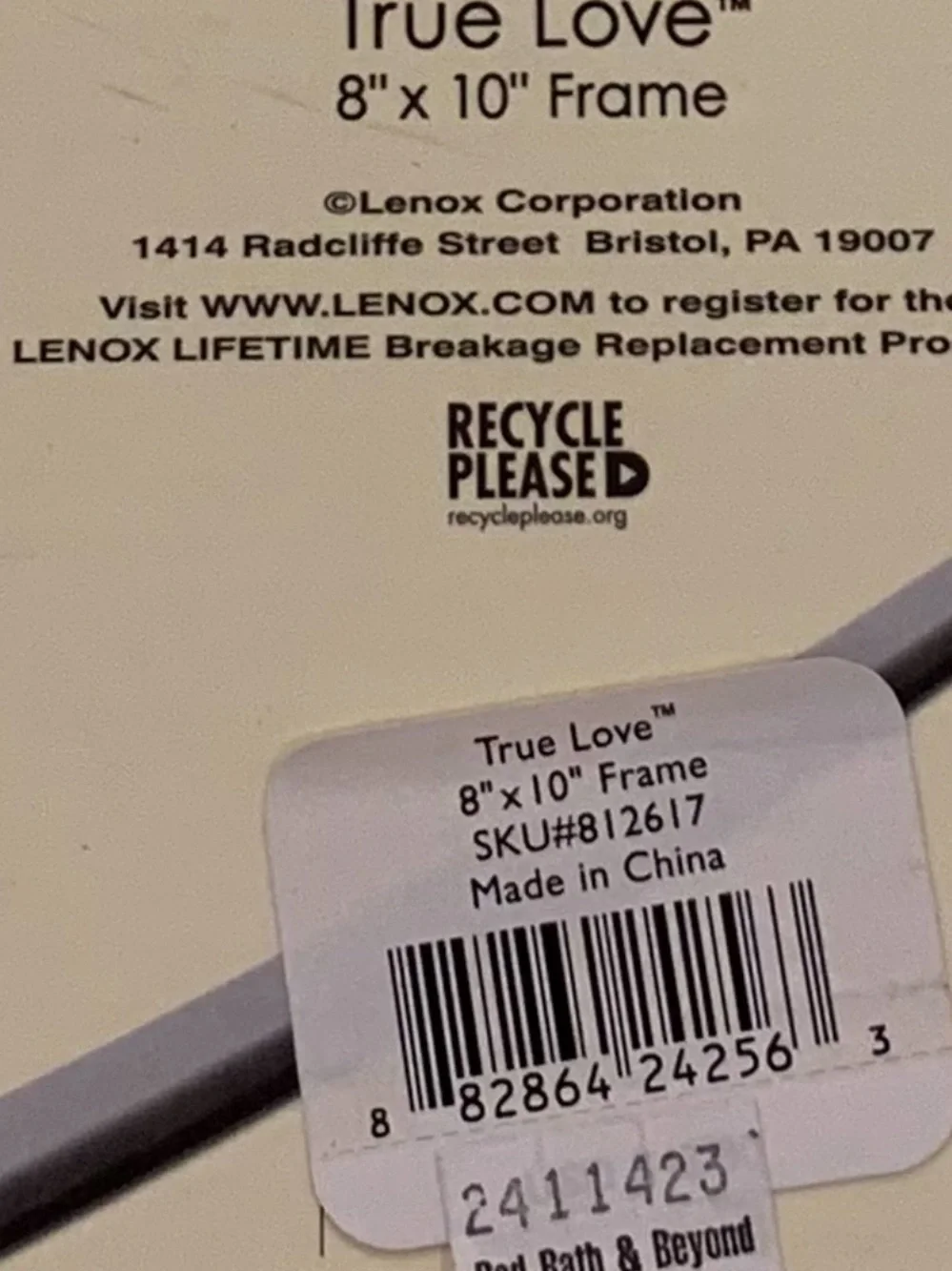 Lenox Picture Frame True Love Silver Double Heart Holds 8”x 10” Photo NEW (read